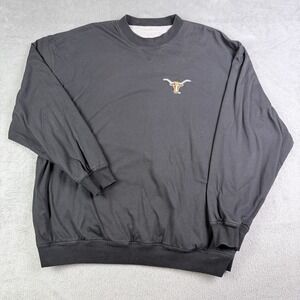 Texas Longhorns Reversible Sweatshirt Black Gray Embroidered Logo Mens XL 2XL